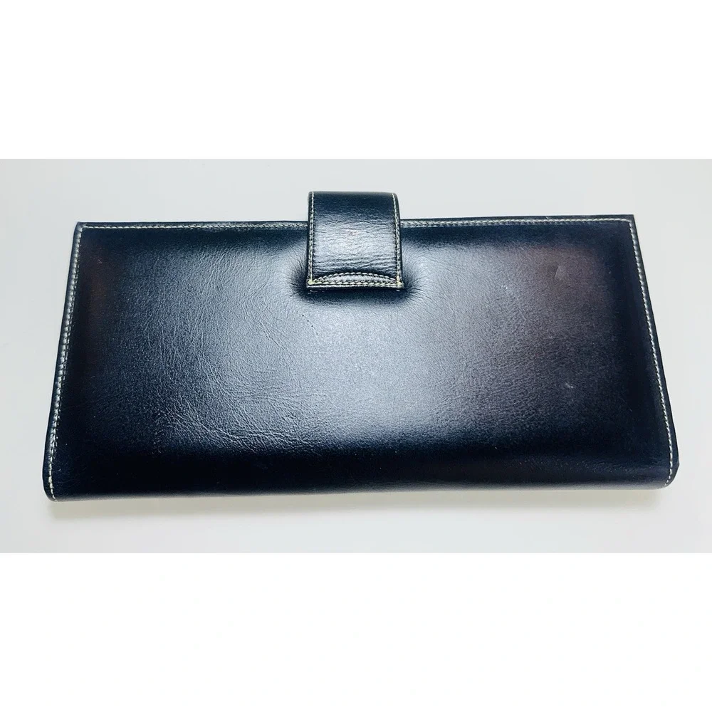 NEW Black Vintage Genuine Leather Wallet/organiser  Size-9x4x0.5 in